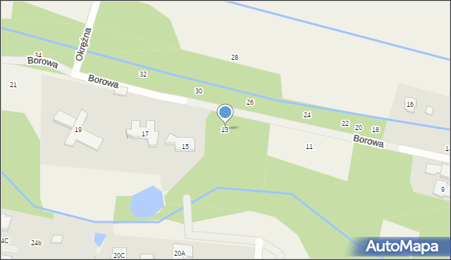 Wilcza Góra, Borowa, 13, mapa Wilcza Góra