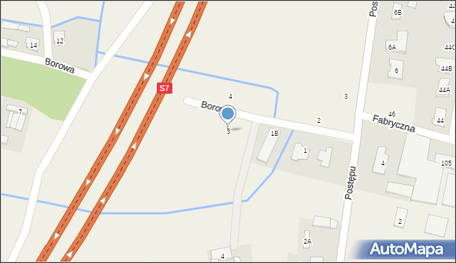 Wilcza Góra, Borowa, 3, mapa Wilcza Góra