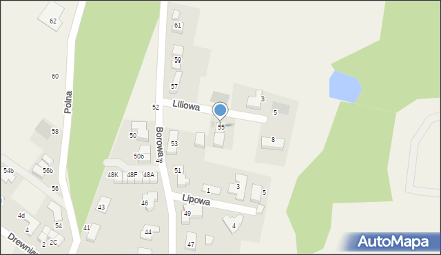 Wilczyce, Borowa, 55, mapa Wilczyce