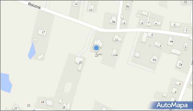 Wilkszyn, Boczna, 13, mapa Wilkszyn