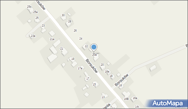 Wisła Mała, Borsuków, 20a, mapa Wisła Mała