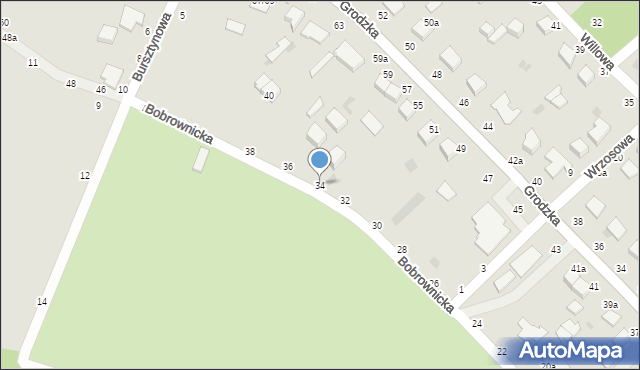 Włocławek, Bobrownicka, 34, mapa Włocławka