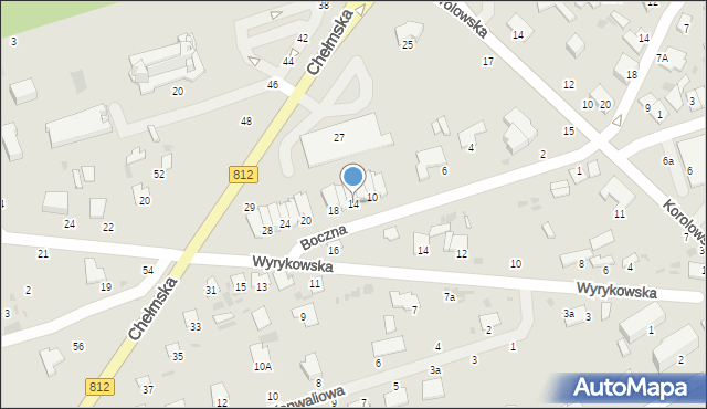 Włodawa, Boczna, 14, mapa Włodawa