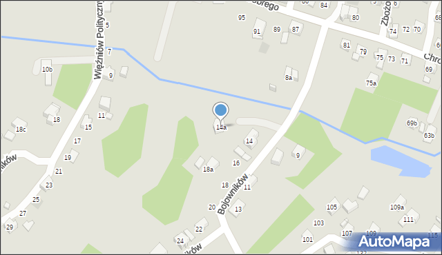 Wodzisław Śląski, Bojowników, 14a, mapa Wodzisławia Śląskiego