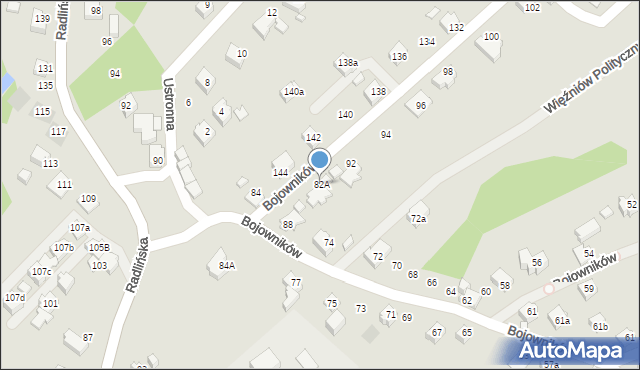 Wodzisław Śląski, Bojowników, 82A, mapa Wodzisławia Śląskiego