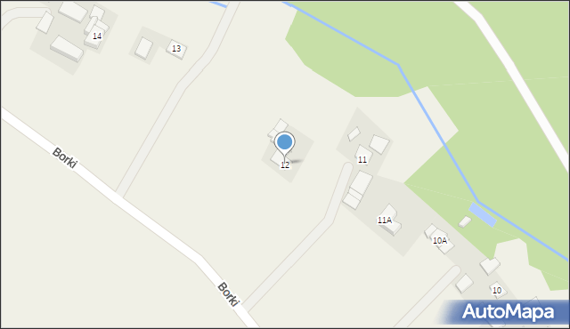 Wojciechów, Borki, 12, mapa Wojciechów
