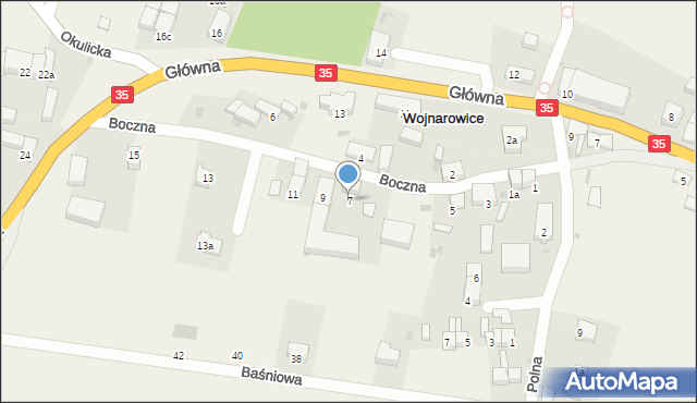 Wojnarowice, Boczna, 7, mapa Wojnarowice