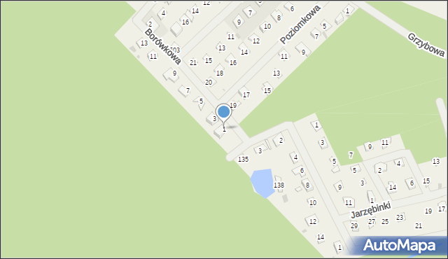 Wojnówko, Borówkowa, 1, mapa Wojnówko
