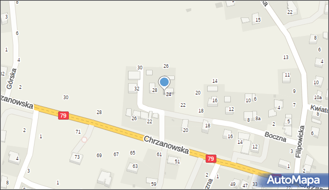 Wola Filipowska, Boczna, 77, mapa Wola Filipowska