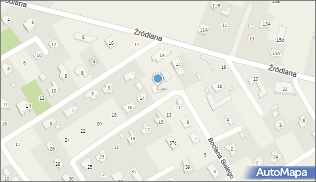 Wólka Kozodawska, Bociana Białego, 12, mapa Wólka Kozodawska