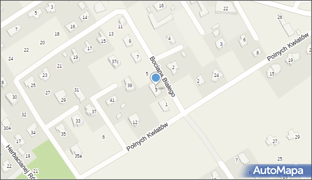 Wólka Kozodawska, Bociana Białego, 3, mapa Wólka Kozodawska