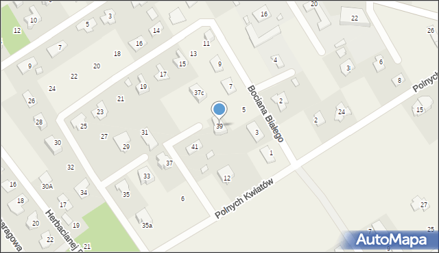 Wólka Kozodawska, Bociana Białego, 39, mapa Wólka Kozodawska