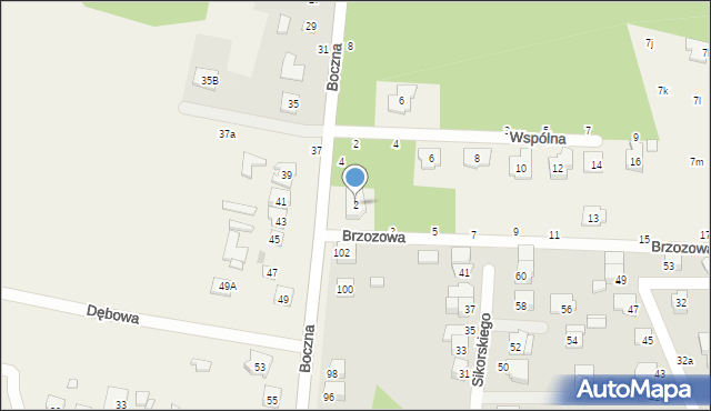 Wólka Mińska, Boczna, 2, mapa Wólka Mińska