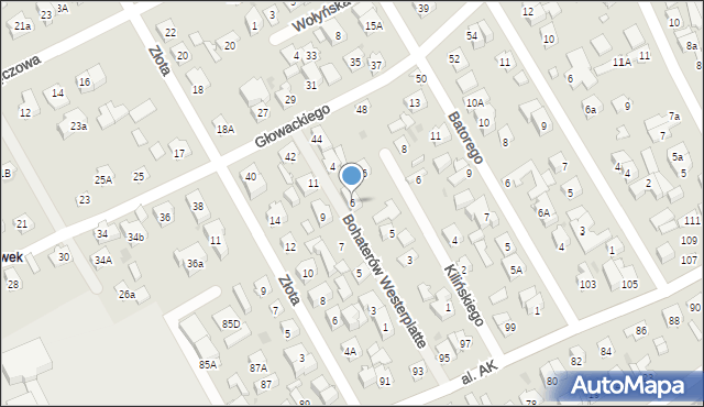 Wołomin, Bohaterów Westerplatte, 6, mapa Wołomin