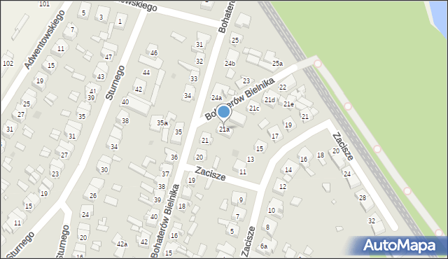 Wolsztyn, Bohaterów Bielnika, 21a, mapa Wolsztyn