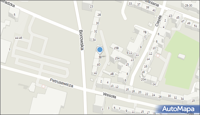 Wrocław, Borowska, 38, mapa Wrocławia
