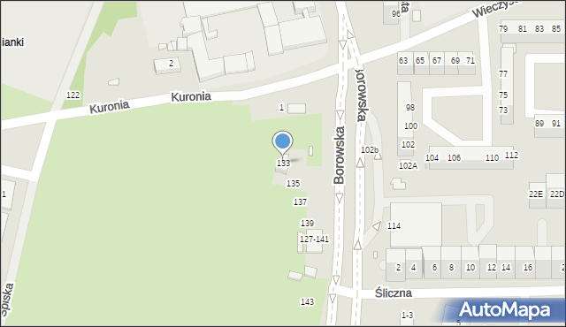 Wrocław, Borowska, 133, mapa Wrocławia