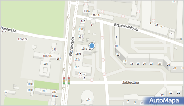 Wrocław, Borowska, 158d, mapa Wrocławia
