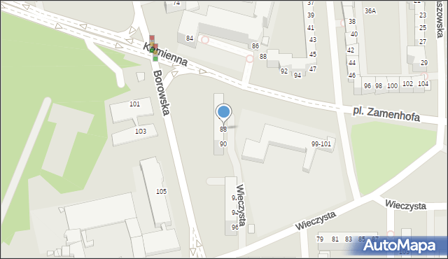 Wrocław, Borowska, 88, mapa Wrocławia