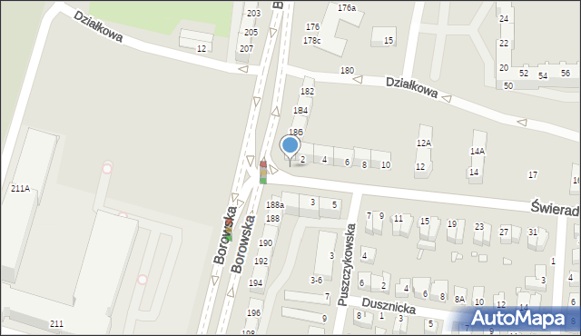 Wrocław, Borowska, 186a, mapa Wrocławia