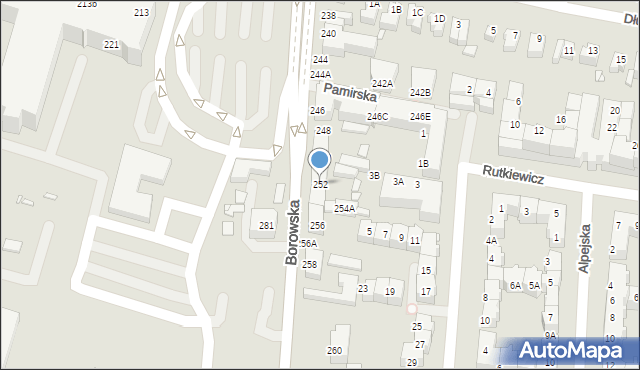 Wrocław, Borowska, 252, mapa Wrocławia