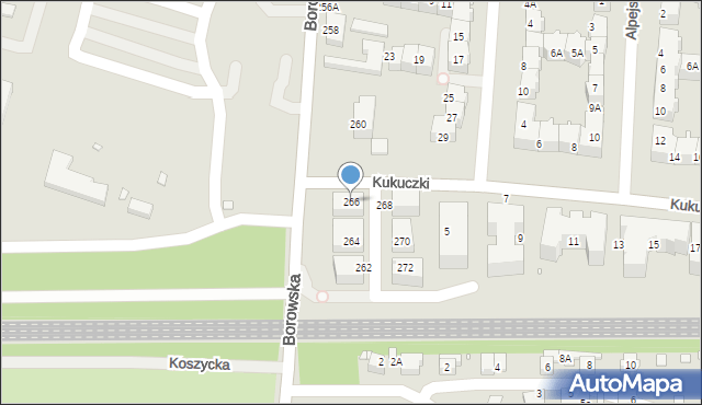 Wrocław, Borowska, 266, mapa Wrocławia