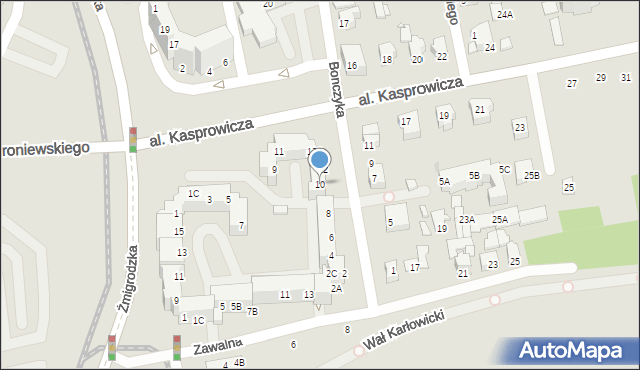 Wrocław, Bonczyka Norberta, ks., 10, mapa Wrocławia