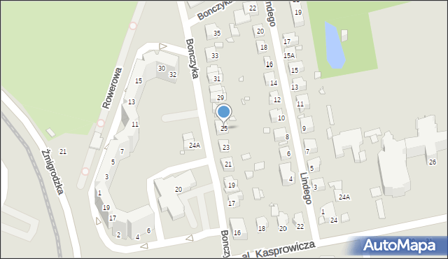 Wrocław, Bonczyka Norberta, ks., 25, mapa Wrocławia