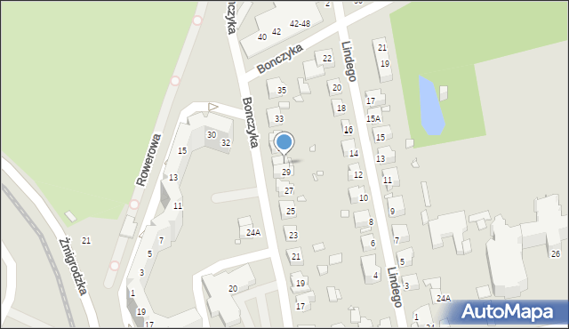 Wrocław, Bonczyka Norberta, ks., 29A, mapa Wrocławia