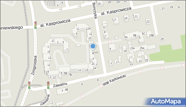 Wrocław, Bonczyka Norberta, ks., 6, mapa Wrocławia