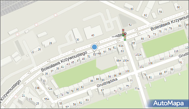 Wrocław, Bolesława Krzywoustego, 53, mapa Wrocławia