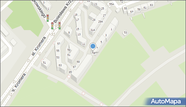 Wrocław, Bolesława Krzywoustego, 7A, mapa Wrocławia
