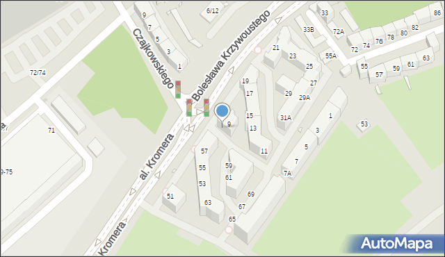 Wrocław, Bolesława Krzywoustego, 9A, mapa Wrocławia