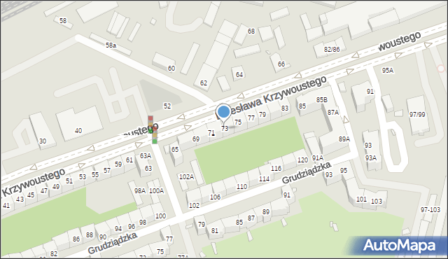 Wrocław, Bolesława Krzywoustego, 73, mapa Wrocławia