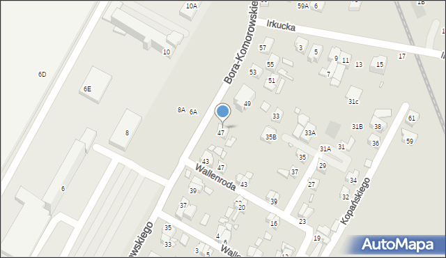 Wrocław, Bora-Komorowskiego Tadeusza, gen., 47a, mapa Wrocławia