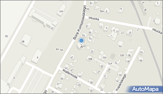 Wrocław, Bora-Komorowskiego Tadeusza, gen., 49, mapa Wrocławia