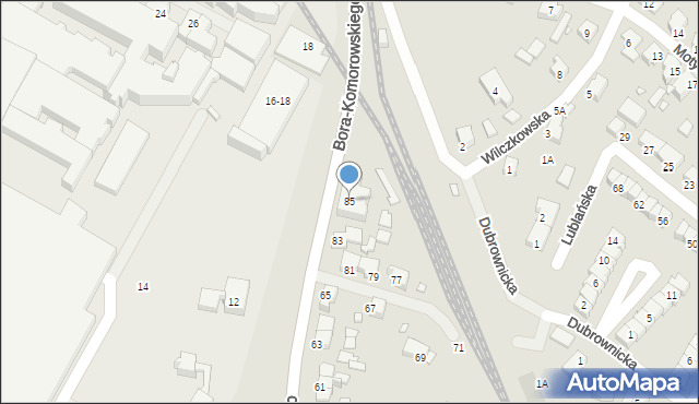 Wrocław, Bora-Komorowskiego Tadeusza, gen., 85, mapa Wrocławia