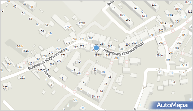 Wrocław, Bolesława Krzywoustego, 285, mapa Wrocławia