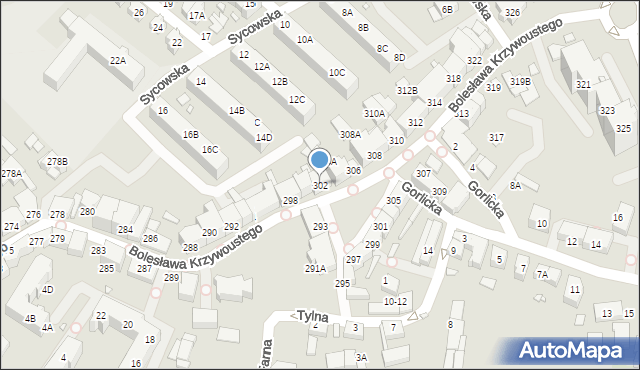 Wrocław, Bolesława Krzywoustego, 302, mapa Wrocławia