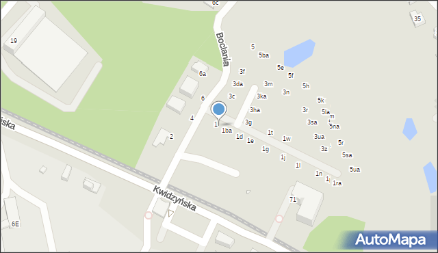 Wrocław, Bociania, 1a, mapa Wrocławia