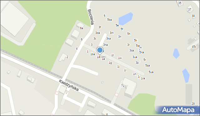 Wrocław, Bociania, 1da, mapa Wrocławia