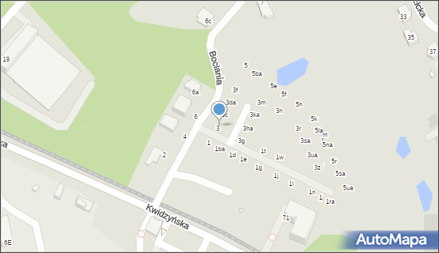 Wrocław, Bociania, 3a, mapa Wrocławia