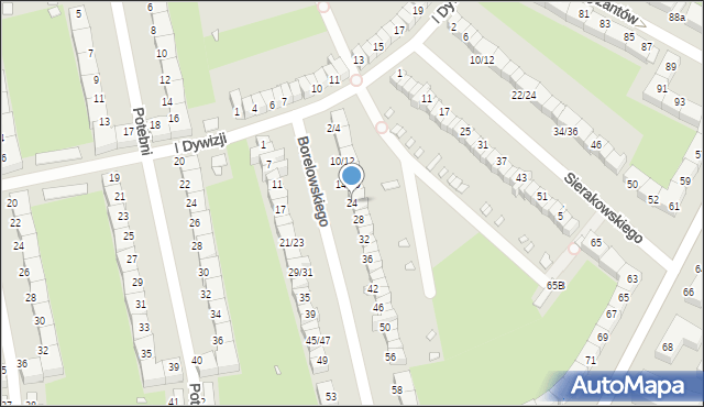 Wrocław, Borelowskiego-Lelewela Marcina, 24, mapa Wrocławia