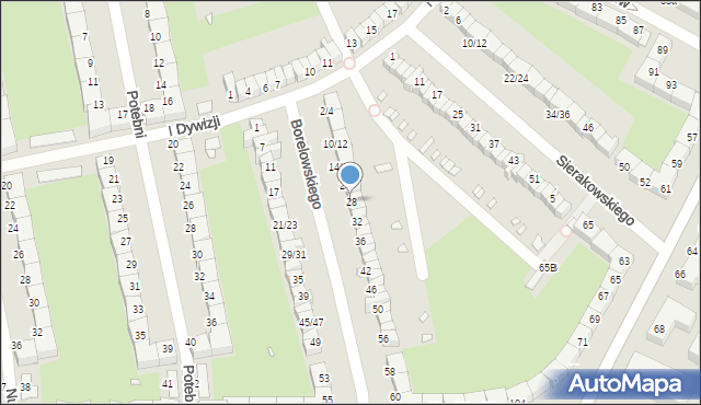 Wrocław, Borelowskiego-Lelewela Marcina, 28, mapa Wrocławia