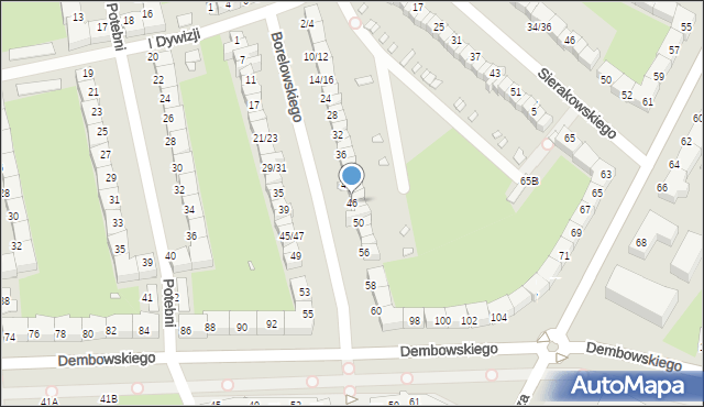 Wrocław, Borelowskiego-Lelewela Marcina, 46, mapa Wrocławia