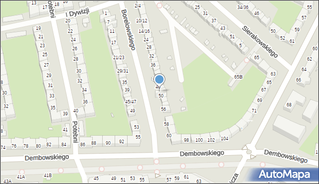 Wrocław, Borelowskiego-Lelewela Marcina, 48, mapa Wrocławia