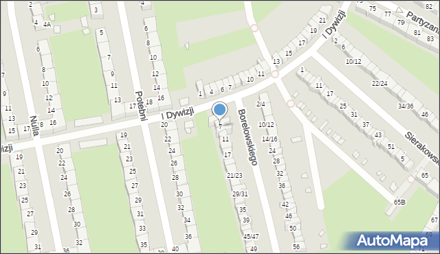 Wrocław, Borelowskiego-Lelewela Marcina, 7, mapa Wrocławia