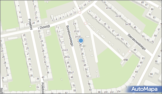 Wrocław, Borelowskiego Marcina, 30, mapa Wrocławia