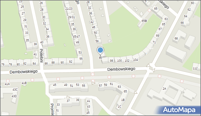 Wrocław, Borelowskiego Marcina, 60, mapa Wrocławia
