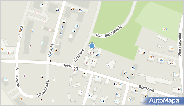 Wrocław, Boiskowa, 11b, mapa Wrocławia
